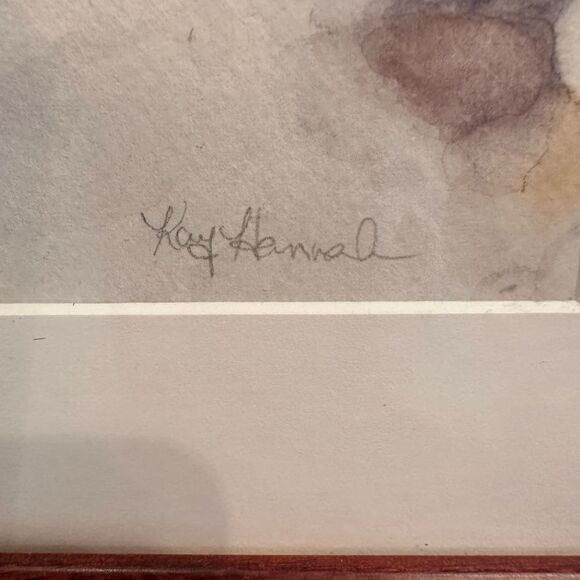 Art Watercolor Pastel Mountain Range Framed Signed Kay Hannah - Picture 9 of 12